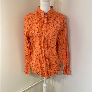 Orange Patterned Women's Top